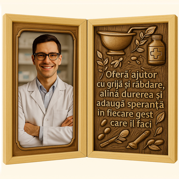 Tablou Personalizat din Lemn Tip Carte pentru Farmacist [1]