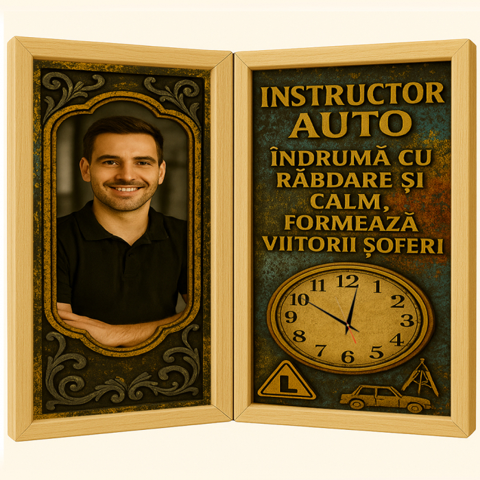 Tablou Personalizat Cadou Instructor Auto-Ceas Functional [1]