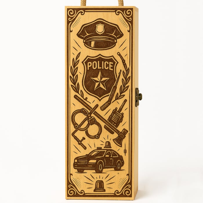 Cutie vin din lemn – cadou de lux pentru polițist [2]