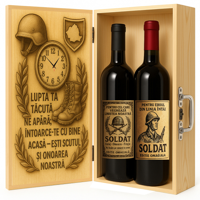 Cutie vin din lemn – cadou de lux pentru soldat [1]