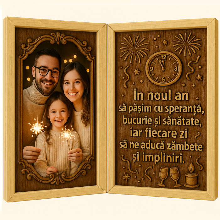 Tablou Personalizat din Lemn Tip Carte pentru Anul Nou [1]