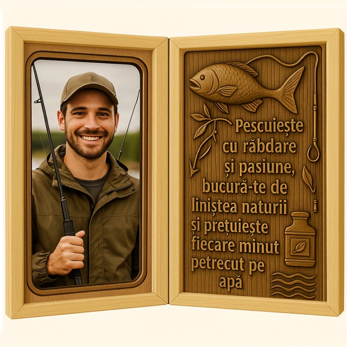 Tablou Personalizat din Lemn Tip Carte pentru Pescar [1]