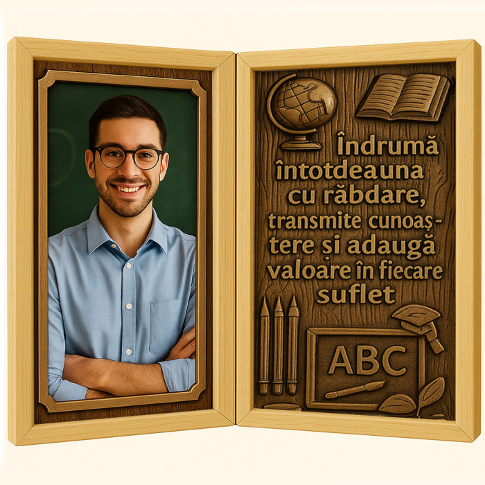 Tablou Personalizat din Lemn Tip Carte pentru Profesori [1]
