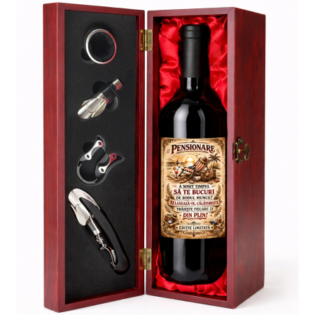 Cutie cadou cu vin personalizat pentru pensionare [1]