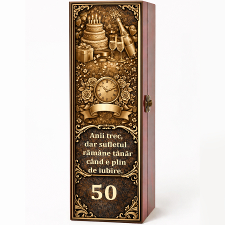 Cutii Vin Mahon - Cutie cadou cu vin personalizat pentru aniversare