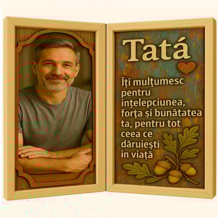 Carti Pe Lemn Vintage - Tablou Personalizat Cadou Tata