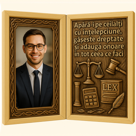 Carti Pe Lemn - Tablou Personalizat din Lemn Tip Carte pentru Avocat