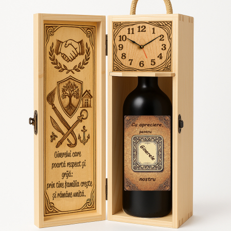 Cutii Vin de Lux - Cutie vin din lemn – cadou de lux pentru ginere
