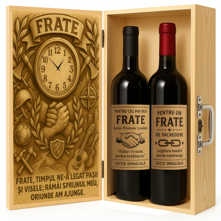 Cutii Vin de Lux - Cutie vin din lemn – cadou de lux pentru frate