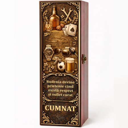 Cutii Vin Mahon - Cutie cadou cu vin personalizat pentru cumnat
