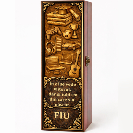 Cutii Vin Mahon - Cutie cadou cu vin personalizat pentru fiu