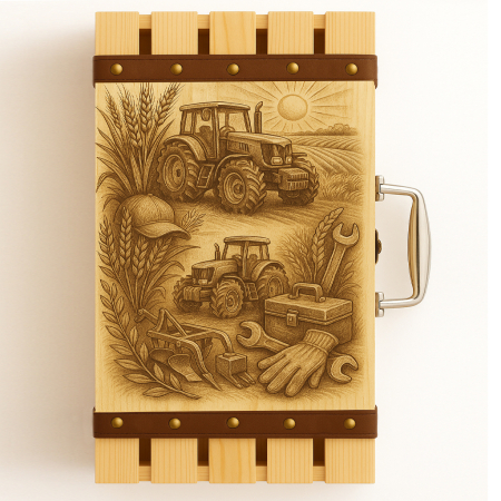Cutie vin din lemn – cadou de lux pentru tractorist [1]