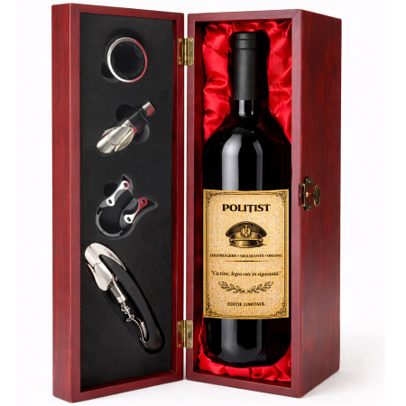 Cutie cadou cu vin personalizat pentru polițist [1]