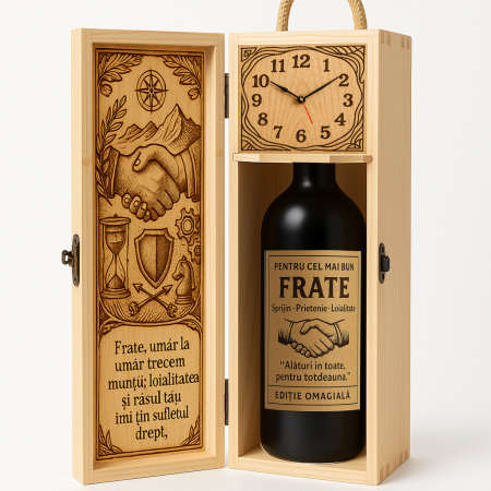 Cutii Vin de Lux - Cutie vin din lemn – cadou de lux pentru frate