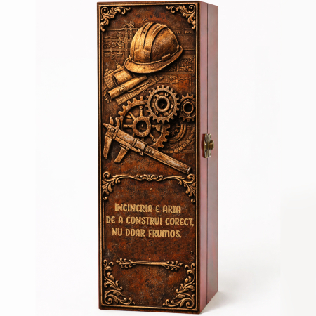 Cutii Vin Mahon - Cutie cadou cu vin personalizat pentru inginer