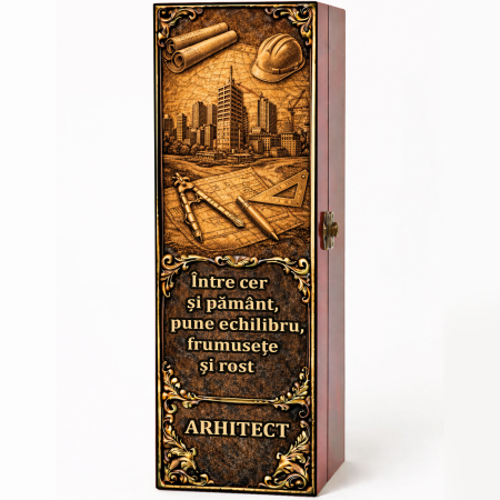 Cutii Vin Mahon - Cutie cadou cu vin personalizat pentru arhitect