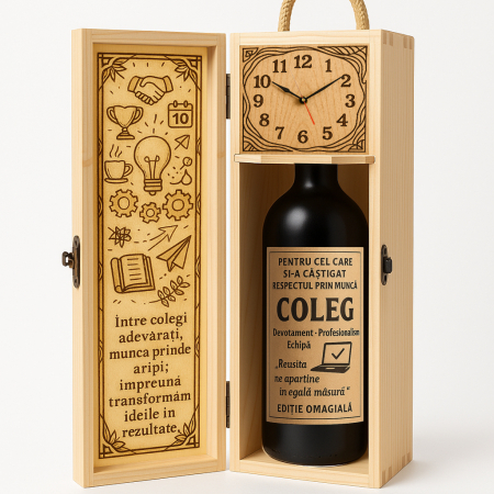 Cutii Vin de Lux - Cutie vin din lemn – cadou de lux pentru coleg