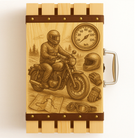 Cutie vin din lemn – cadou de lux pentru motociclist [1]