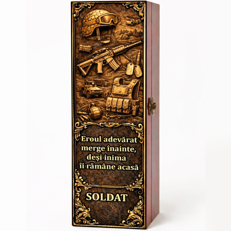 Cutii Vin Mahon - Cutie cadou cu vin personalizat pentru soldat