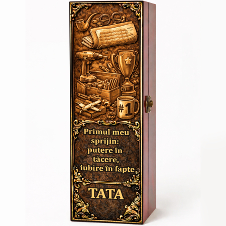 Cutii Vin Mahon - Cutie cadou cu vin personalizat pentru tată