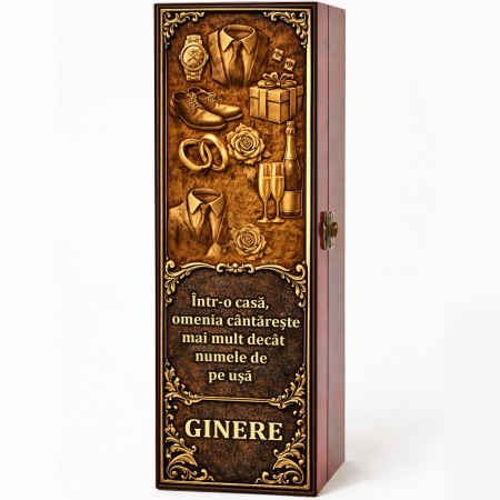 Cutii Vin Mahon - Cutie cadou cu vin personalizat pentru ginere