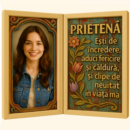 Carti Pe Lemn Vintage - Tablou Personalizat Cadou Prietena