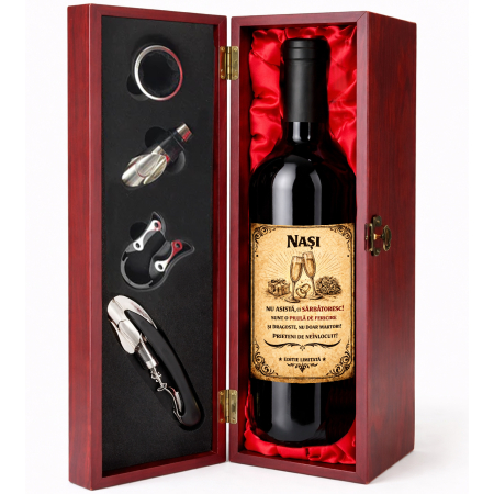 Cutie cadou cu vin personalizat pentru nași [1]