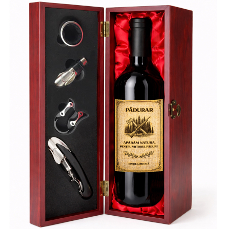 Cutie cadou cu vin personalizat pentru pădurar [1]