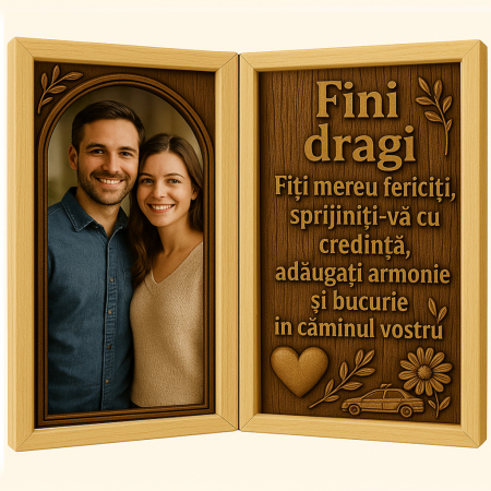 Carti Pe Lemn - Tablou Personalizat Cadou Fini-Carte din Lemn
