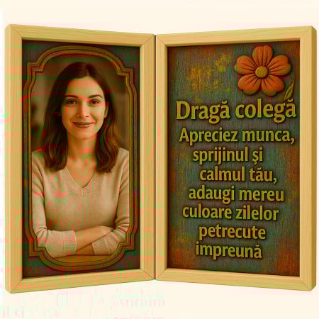 Carti Pe Lemn Vintage - Tablou Personalizat Cadou Colega