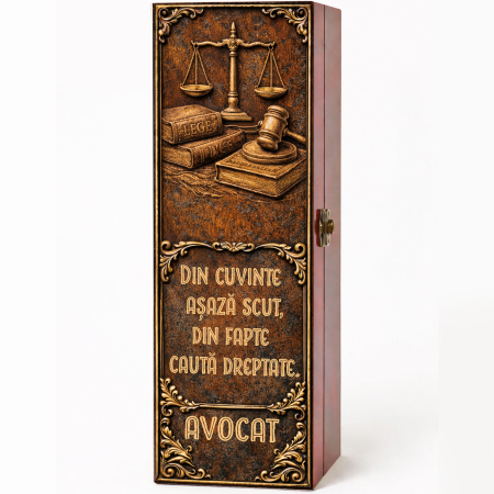 Cutii Vin Mahon - Cutie cadou cu vin personalizat pentru avocat