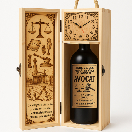 Cutii Vin de Lux - Cutie vin din lemn – cadou de lux pentru avocat