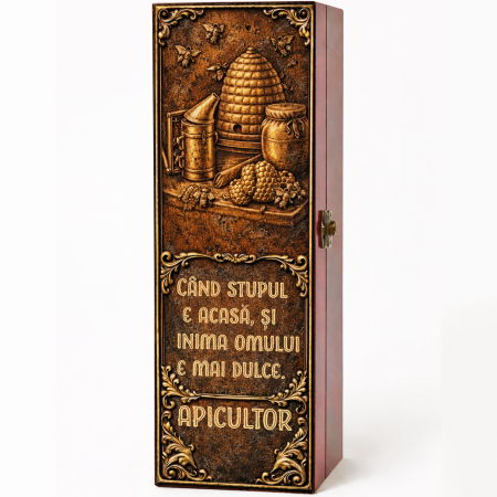 Cutii Vin Mahon - Cutie cadou cu vin personalizat pentru apicultor
