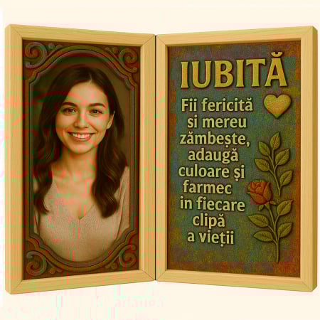 Carti Pe Lemn Vintage - Tablou Personalizat Cadou Iubita