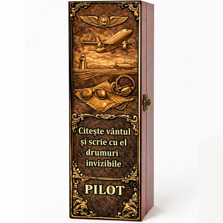 Cutii Vin Mahon - Cutie cadou cu vin personalizat pentru pilot