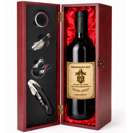 Cutie cadou cu vin personalizat pentru motociclist [1]