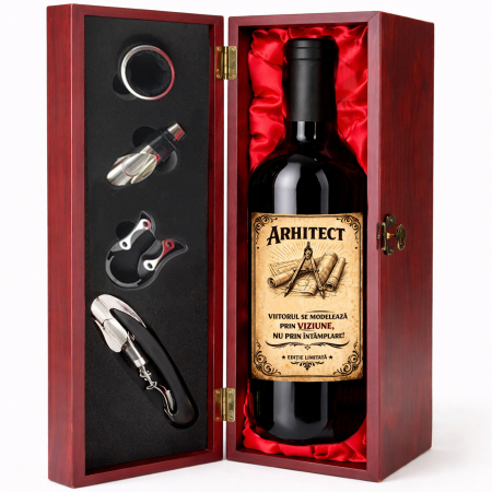 Cutie cadou cu vin personalizat pentru arhitect [1]