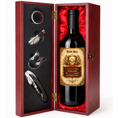 Cutie cadou cu vin personalizat pentru socru [1]