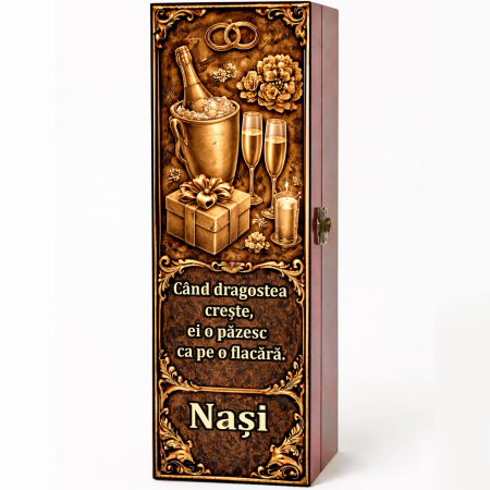 Cutii Vin Mahon - Cutie cadou cu vin personalizat pentru nași