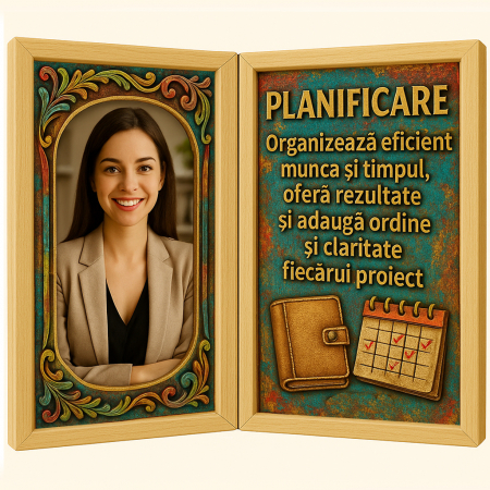 Carti Pe Lemn Vintage - Tablou Personalizat Cadou Dept.Planificare