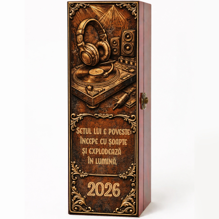 Cutii Vin Mahon - Cutie cadou cu vin personalizat pentru DJ