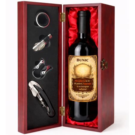 Cutie cadou cu vin personalizat pentru bunic [1]