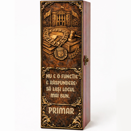 Cutii Vin Mahon - Cutie cadou cu vin personalizat pentru primar