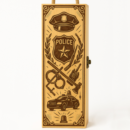 Cutie vin din lemn – cadou de lux pentru polițist [1]
