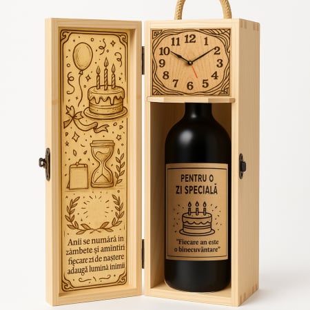 Cutii Vin de Lux - Cutie vin din lemn – cadou de lux aniversar
