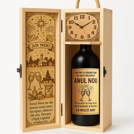 Cutii Vin de Lux - Cutie vin din lemn – cadou de lux pentru Anul Nou