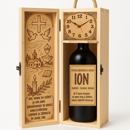 Cutii Vin de Lux - Cutie vin din lemn – cadou de Sfântul Ion