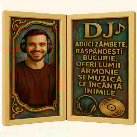 Carti Pe Lemn Vintage - Tablou Personalizat Cadou DJ