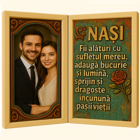 Carti Pe Lemn Vintage - Tablou Personalizat Cadou Nasi