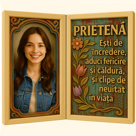 Carti Pe Lemn Vintage - Tablou Personalizat Cadou Prietena